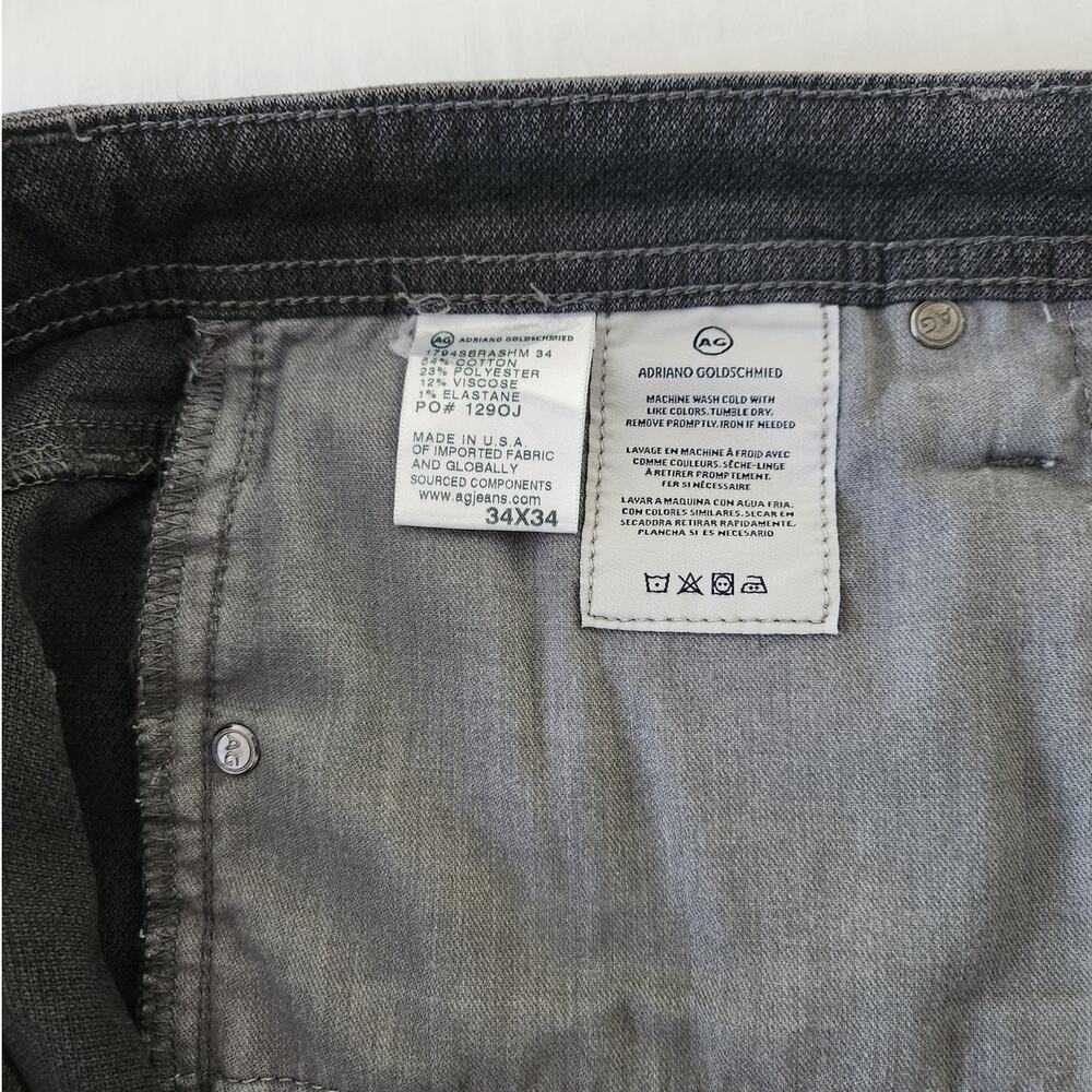 AG Adriano Goldschmied The Everett Slim Straight Jeans Men’s 34x34 Gray Denim - Picture 11 of 11